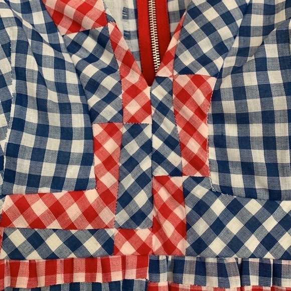 Vintage Beautiful Gingham Check Patchwork Maxi Handmade Sleeveless Maxi Dress S - Picture 9 of 17